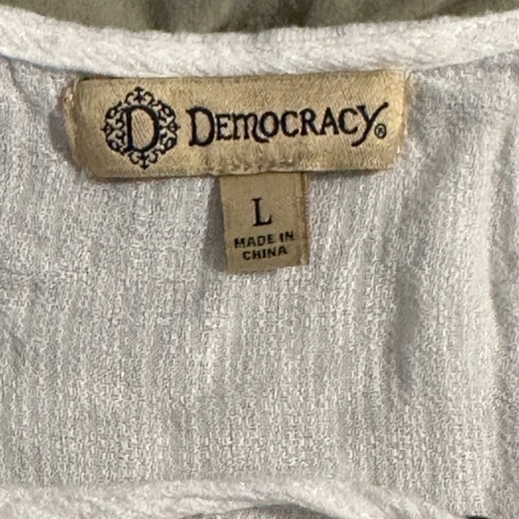 Democracy Lace Up V-Neckline Blouse. - Picture 3 of 7